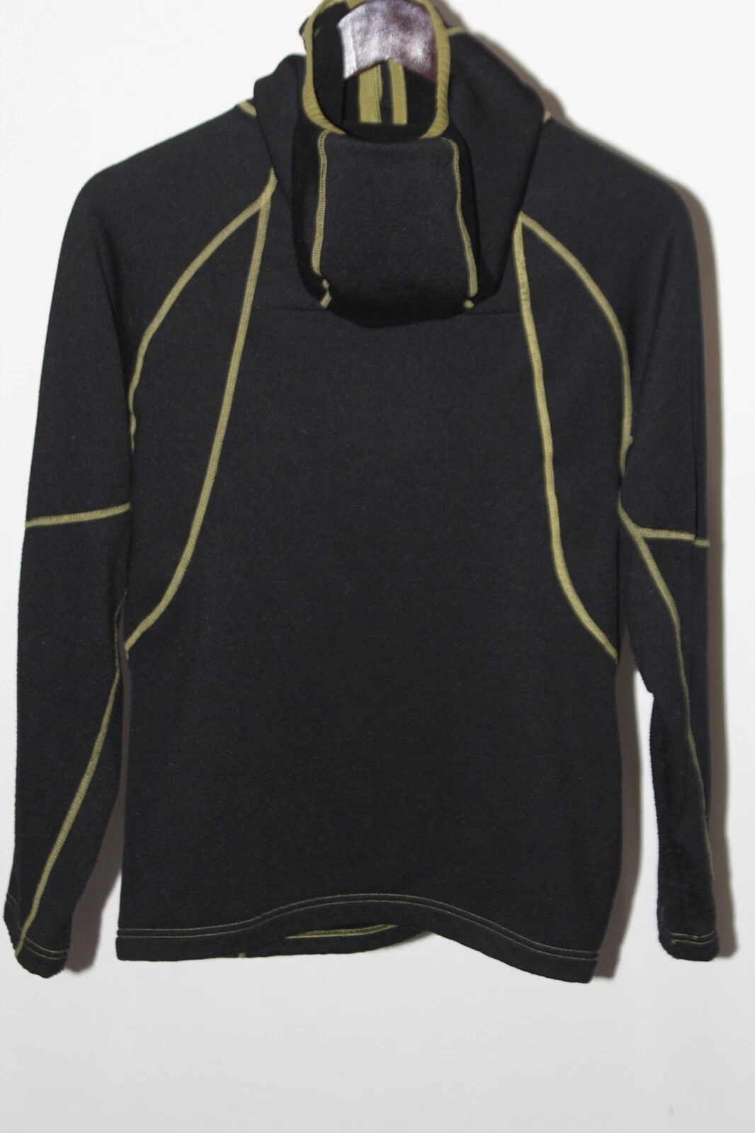 VETEMENTS Felpa con cappuccio KRYPTEK uomo taglia XS foderata in pile nera verde bordo 1 4 zip