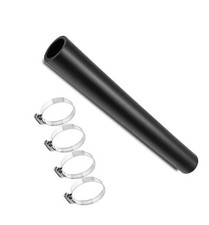 2" ID Gasoline Fuel Filler Neck Hose with 4 Clamps - 15 7/8" Straight Gas Tank