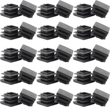 30 Pcs 3/4 Inch  Square Black Plastic Plugs  Fit for 3/4 Inch Square Metal Tube  