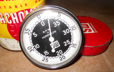 Vintage Stewart Warner Portable Hand Tachometer Model 757-W RPM Gauge & Tin