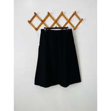Vintage TAKE 1 Black Wool Blend A Line Midi Skirt Size 16