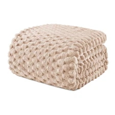 Queen Size Soft Fleece Blanket 90x90 Inches Stylish Jacquard Velvet Blanket f...