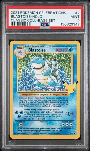 2021 POKEMON CELEBRATIONS CLASSIC COLLECTION #2 BLASTOISE-HOLO PSA 9