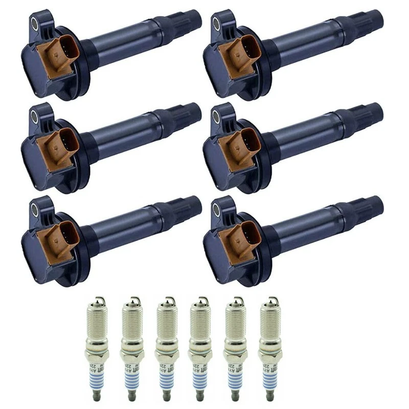 6 bobinas de encendido + 6 bujías de iridio para Ford Taurus Explorer F150 3,5 L Foto 2 de 4