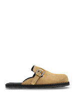 MOSCHINO Beige Suede Slides New Authentic