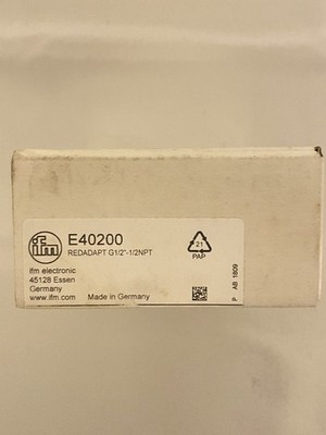 IFM E40200 Mounting Adapter REDADAPT G1/2'' to 1/2'' NPT for Flow Sensors