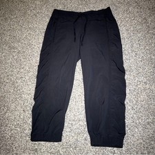 Athleta Black Cropped Drawstring pants with zipper pockets
