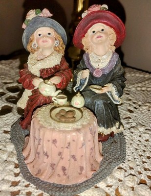 Yesterday's Child Dollstone Collection Style #3596 Janette and Jill Tea For Two