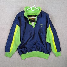 Vintage 90s Kaelin Solar Neon Jacket Men's Medium Blue Green Tech Gorpcore Ski