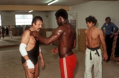 Gunter Lamprecht Biko Botowamungo Catch training for ZDF/feature f- Old Photo