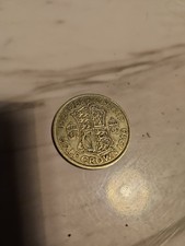 1940 Half Crown Silver .500 Coin, George VI, High Grade