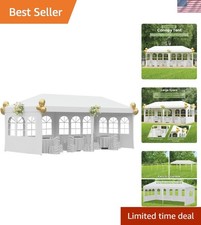 Waterproof Party Tent 10x20' with 4 Sidewalls - Ideal for Weddings & BBQs