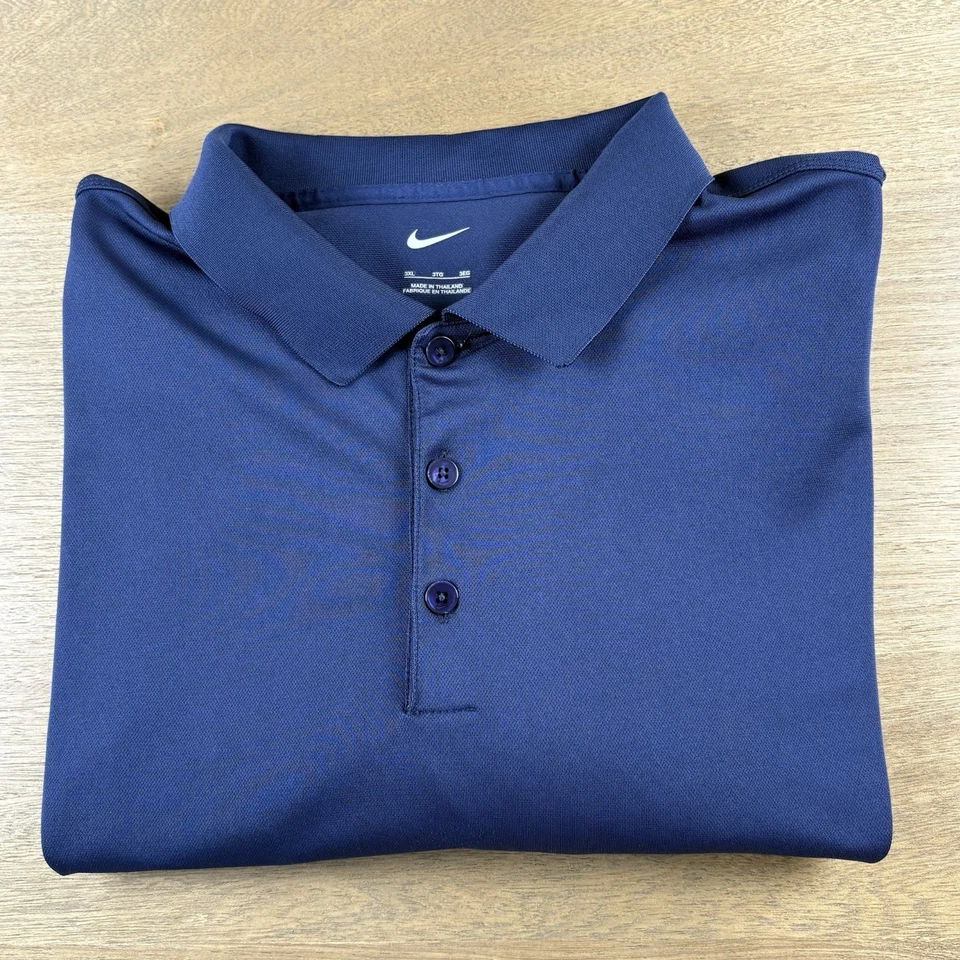 Nike Golf Tech Polo Shirt Men’s 3XL Dri-FIT Long Sleeve Shirt Navy Blue - Image 1 of 4