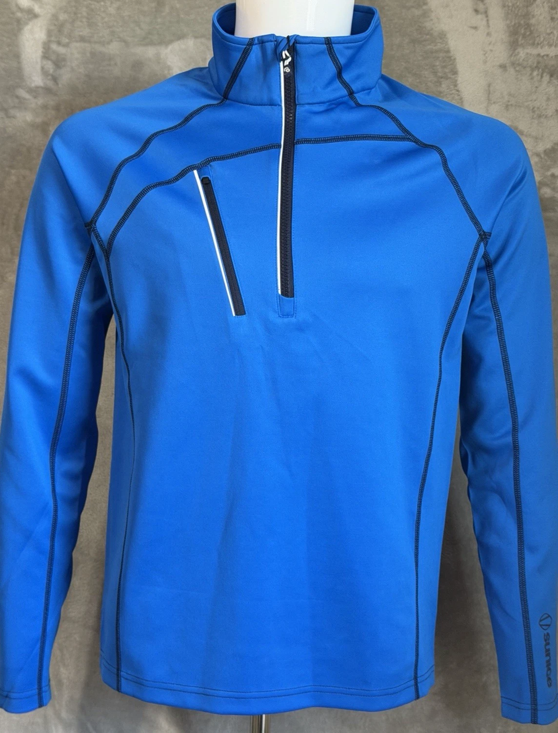 Sunice Golf Alexander Layers Pullover Shirt Men's Size Small Blue 1/4 Zip, New