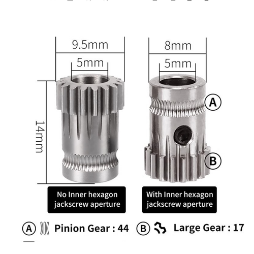 Dual Drive Gear Hardened Steel Upgrade Kit Extruder Drivegear For 3D Printer GS - Zdjęcie 3 z 14