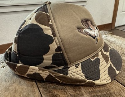 VTG S Jones Style Bucket Fedora Hunting Hat Woodland Camo