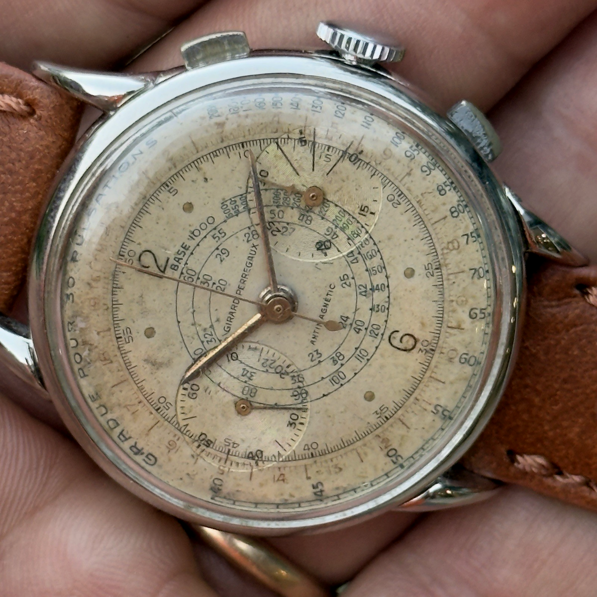 VINTAGE GIRARD PERREGAUX SWISS CHRONOGRAPH CAL VALJOUX 22 MOVEMENT