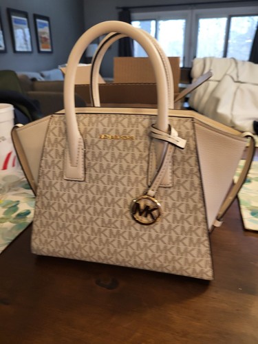 MICHAEL KORS AVRIL SM ZIP CROSSBODY SATCHEL SCHULTERTASCHE HANDTASCHE MK LT CREME LOGO - Bild 1 von 11