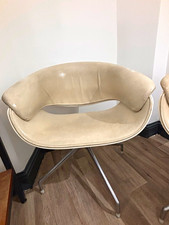 6 x B&B Italia Sina Swivel Accent Chair, Cream, Metal Frame, Indoor