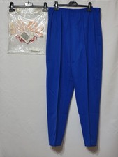 VINTAGE LENOX SQUARE ELASTIC WAIST STITCHED FRONT CREASE WOMEN'S BLUE PANTS H4