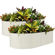 2/1 PCS Metal Raised Garden Bed Galvanized Planter Box 8x4x2 6x3x2 4x2x2 ft
