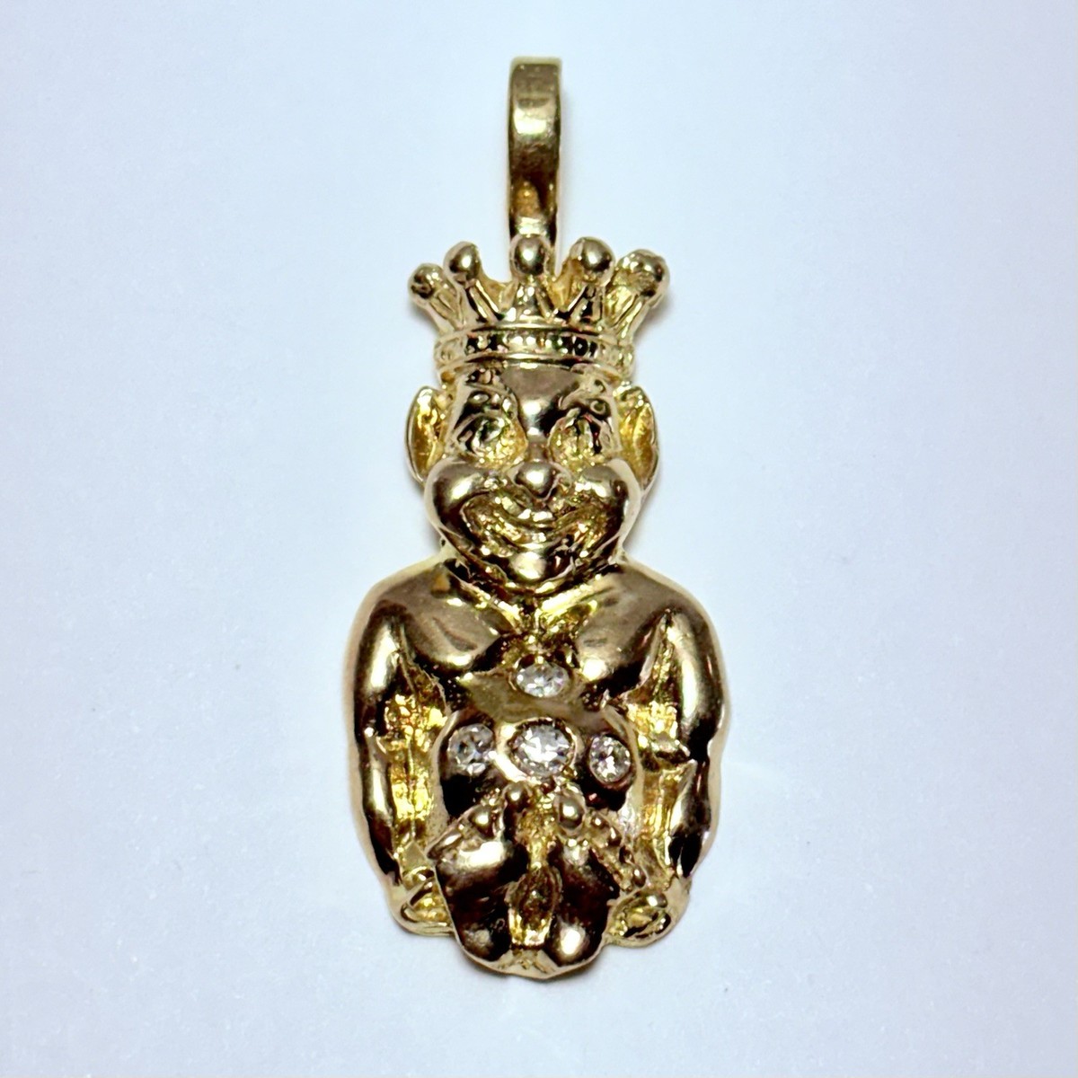11K Yellow Gold 0.13ctw Diamond Billiken Royal Order of Jesters 