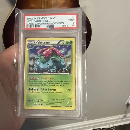 2012 Pokemon Black & White Dark Explorers Venusaur Cosmos Holo 3/108 PSA 9 Mint