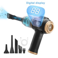 Powerful 2-in-1 Air Duster Vacuum,Handheld Cordless Cleaner with Digital Display
