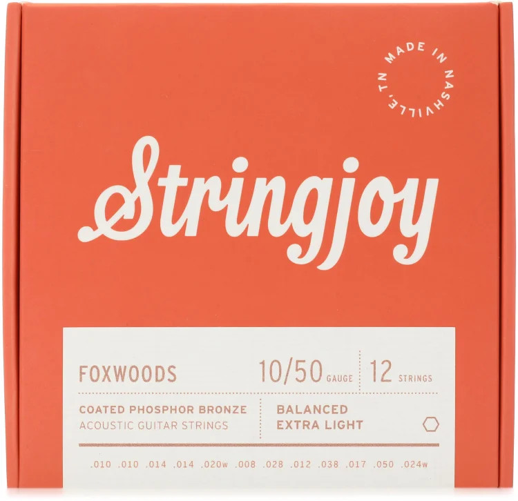 Stringjoy Foxwoods Coated Phosphor Bronze 12-string Acoustic Guitar Strings - 3990₽
