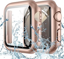 Waterproof Case for Apple Watch Series 6/5/4, SE 3/2/1 40mm, Hard Bumper with Gl
