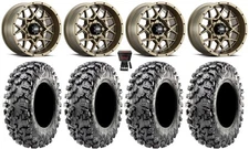 ITP Hurricane 15" Wheels Bronze 30" Carnivore R/T Tires Kawasaki Teryx Mule