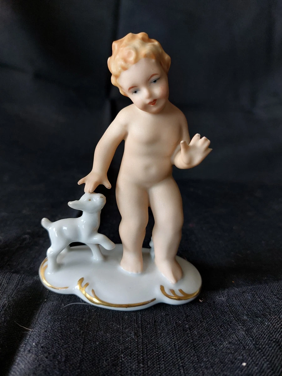 Miniature Ancienne En Faïence/porcelaine - Sujet Décoratif Poupée - Occasion