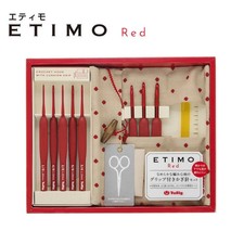 NEW Tulip Etimo Red Crochet Hook Set Cushion Grip TED-001 Japan