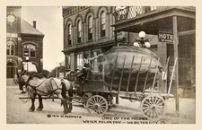 1912 Webster City Iowa Water Melon Day Giant Melon in Wagon RPPC Postcard COPY