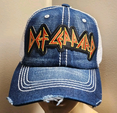 Def Leppard Band Hat Distressed Ball Cap Hat Blue Jean