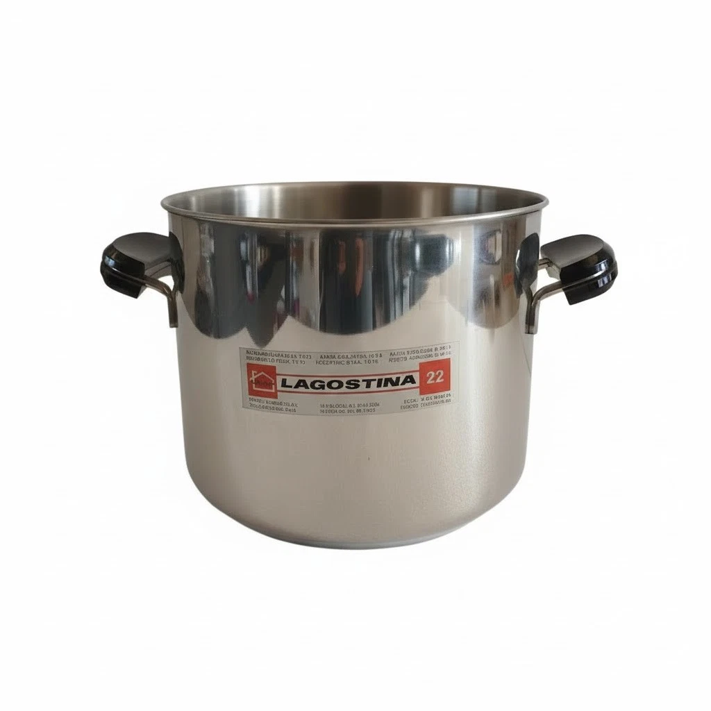 Lagostina Pentola Alta Melodia In Acciaio Inox Con Coperchio, Diametro 26 Cm, Doppio Manico