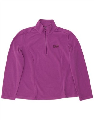 JACK WOLFSKIN Womens Zip Neck Fleece Jumper UK 18/20 XL Purple Polyester AT06