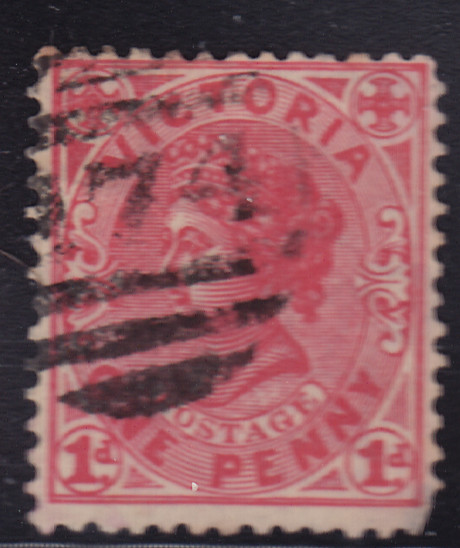 Australia Victoria #194 One Penny used stamp with 174 cancel