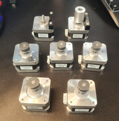 Used Creality 3D printer stepper motors. Lot of 7 replacement motors.