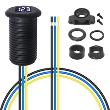 Recoil MDV Super Mini Waterproof LED Display Voltmeter Flush or Surface Mount