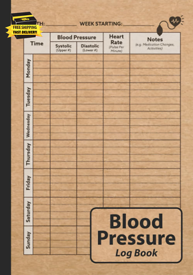 #ad #ad Blood Pressure Log Book: 2 Year Daily Tracking Diary Medium Sized ⭐️⭐️⭐️⭐️⭐️ $18.03