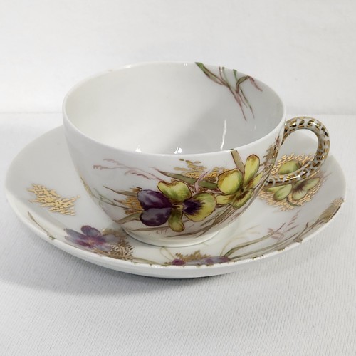 2 Antique Charles Field Haviland Cup Saucer Sets Limoges GW Hunt Signed C. 1889 - Picture 12 of 24