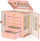 Stylish Functional Leather Jewelry Organizer Box for Women