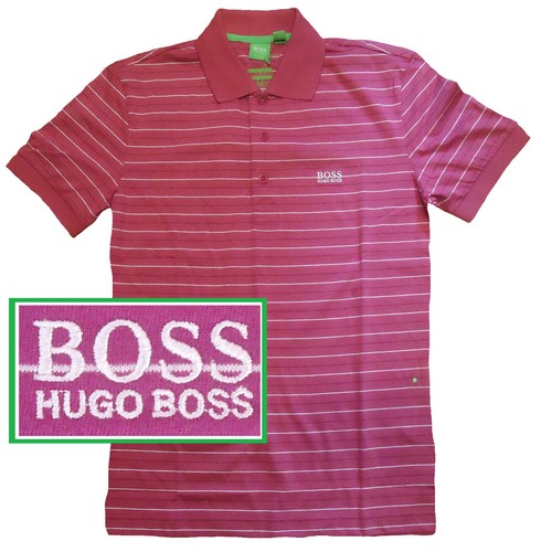 NWT Hugo Boss Green by Hugo Boss LOGO Slim Fancy Stylish Pin Stripe Polo Shirt - Picture 35 of 54