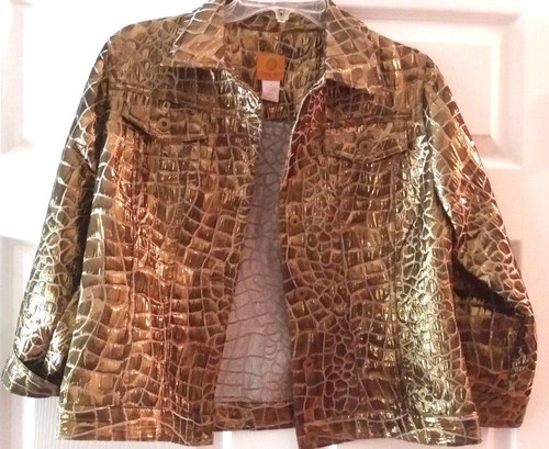Ruby Rd. Size 10 Gold 3/4 Sleeve Button up