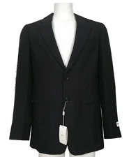 NEW Giorgio Armani Collezioni Sportcoat!  40 R  Black with Navy Design  *ITALY*