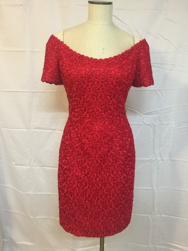HELEN MORLEY SZ 10 GUIPURE LACE RED OFF 