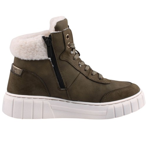 Mustang Mujer Botines High Top Zapatillas Forradas Verde 1446607/770 - Imagen 2 de 7