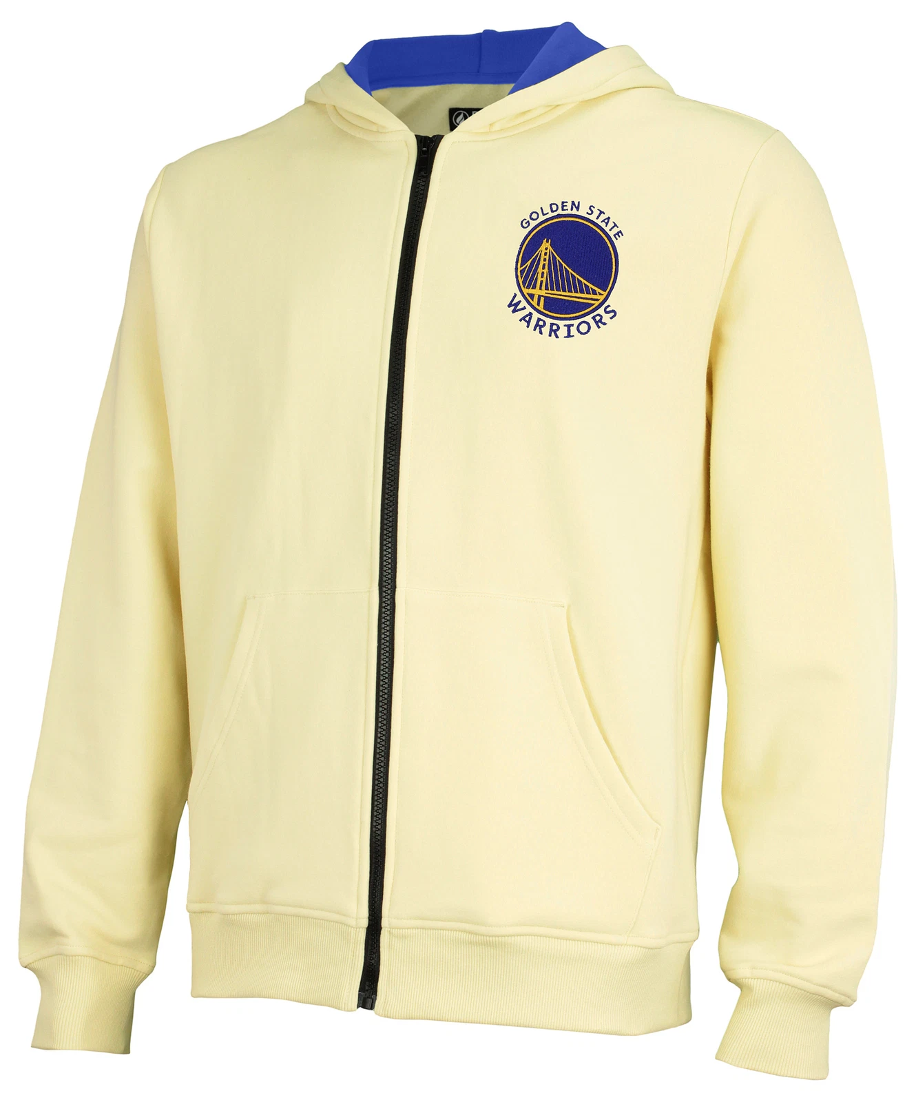OFF WHITE FISLL NBA Felpa con cappuccio uomo Gol State Warriors pile con cerniera crema