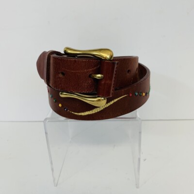Fossil 100% leather gold embossed detail belt M Double D-Link Belt - BT4419210001 - Fossil main image 2